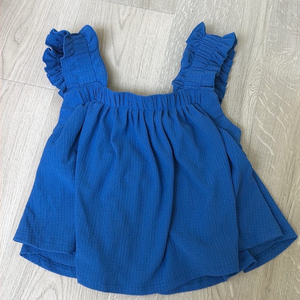 Vestique tie back tank top royal blue